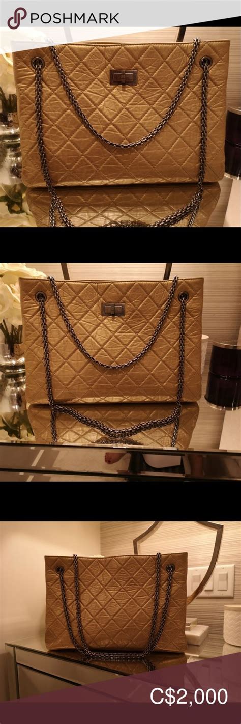 large gold chanel bag|metallic gold Chanel bag.